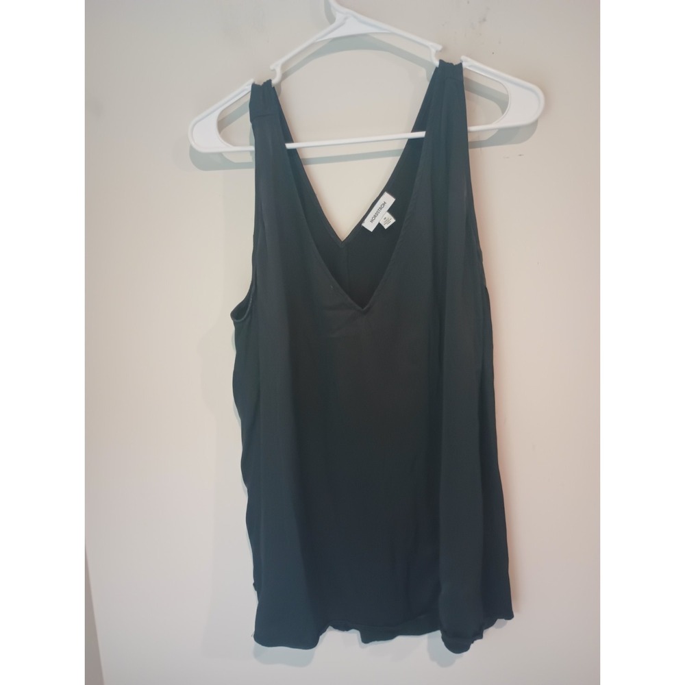 Nordstrom Womens 3X Black V Neck Tank Top Viscose EcoVero Cami Layering Shirt